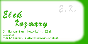 elek kozmary business card